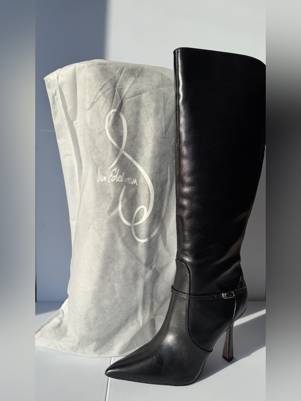 Elia Black Leather Over The Knee Boots Size 6